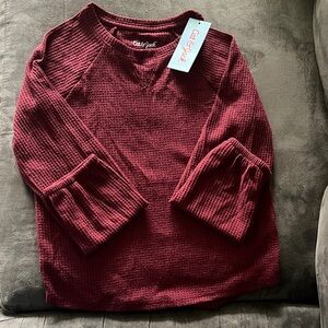NEW!Cat & Jack Maroon Textured Knit Top